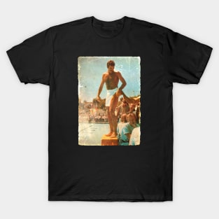 Black STYLE Tom Selleck Swiming T-Shirt